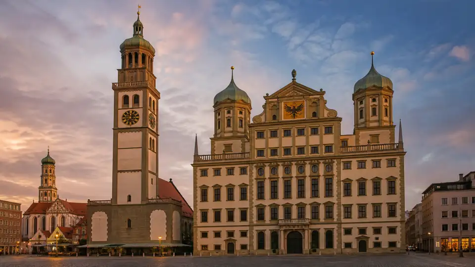 Polizeipräsenz bei Nacht in Augsburg – Symbolbild