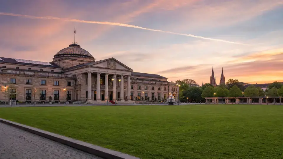 Polizeipräsenz bei Nacht in Wiesbaden – Symbolbild