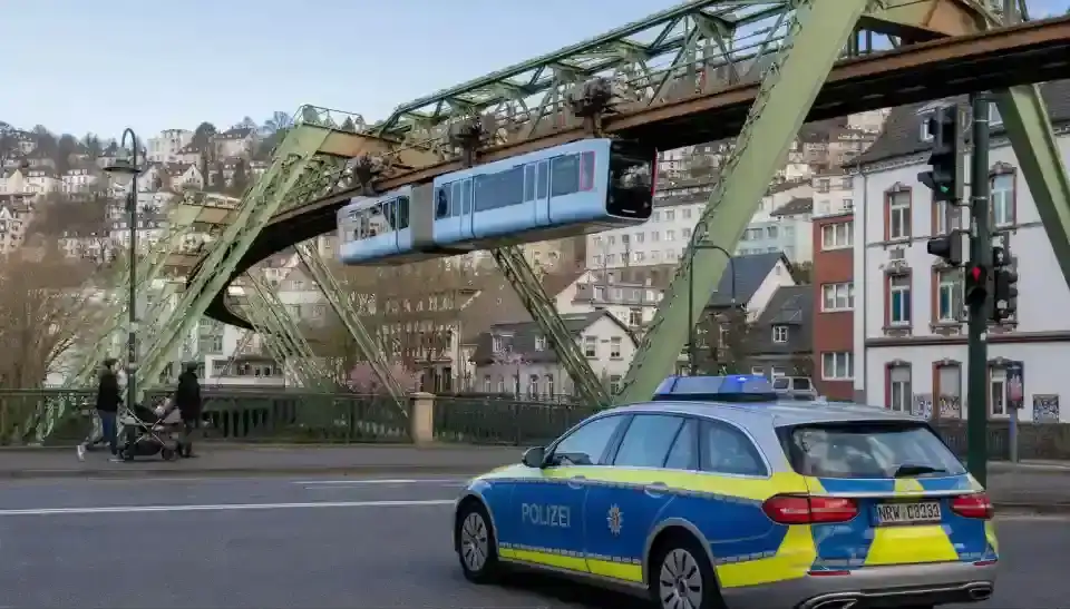Polizeipräsenz bei Nacht in Wuppertal – Symbolbild